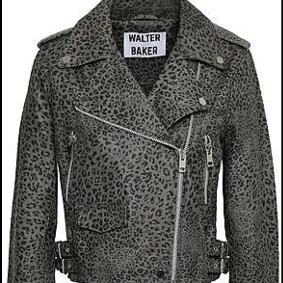 Walter Baker Francis leopard print leather Jacket - Picture 1 of 7